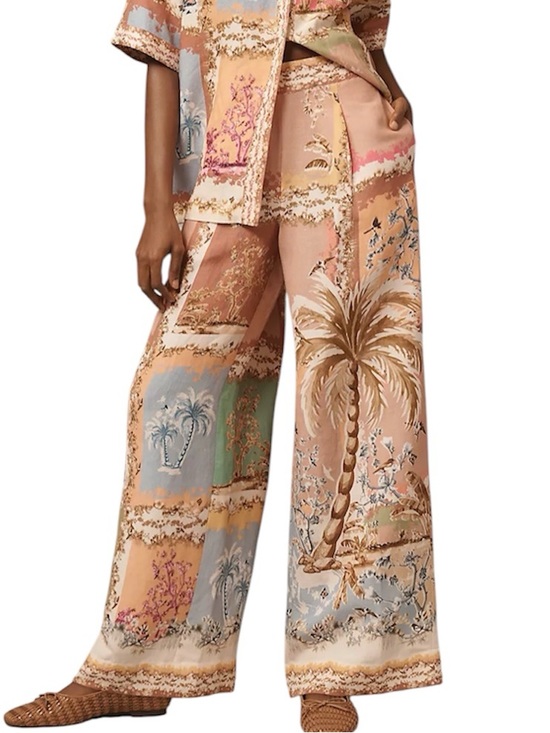 Anthropologie Pants - Anthropologie Ranna Gill Tropical Print Wide-Leg Pants Palm Beach NWT M